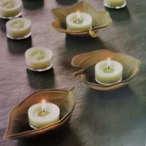 Green candle holders
